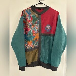 VTG 90s USA Colorful Geometric Arizona Roper finals Patchwork Watercolor Sweater